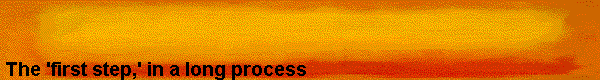 The 'first step,' in a long process 